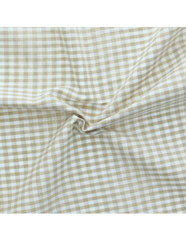 Large checkered Vichy fabric - Beige