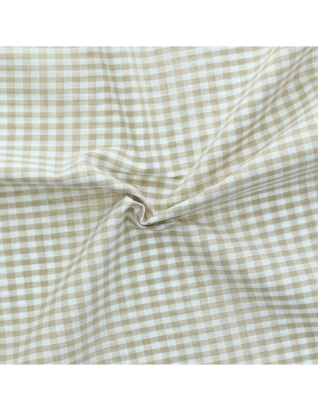 Large checkered Vichy fabric - Beige
