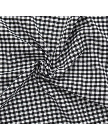 Large checkered Vichy fabric - Black