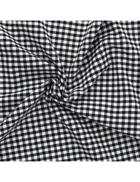 Large checkered Vichy fabric - Black
