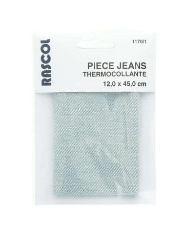 Iron-on percale for repair - Light blue jeans