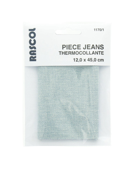Iron-on percale for repair - Light blue jeans