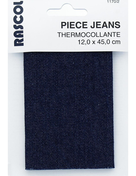 Iron-on percale for repair - Navy blue jeans