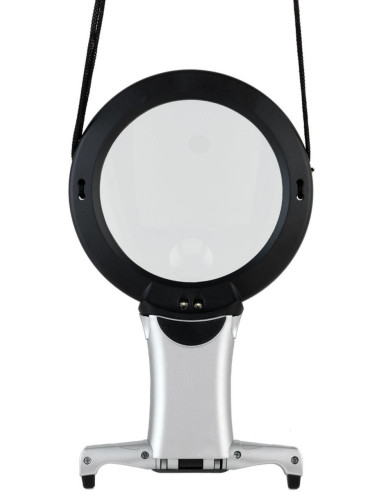 Pendant magnifier with LED lighting and Daylight base