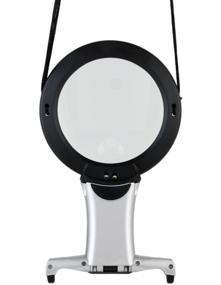 Pendant magnifier with LED lighting and Daylight base