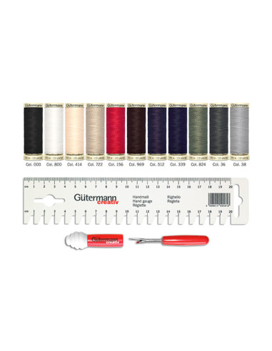 Set of 11 Gütermann sewing threads + accessories