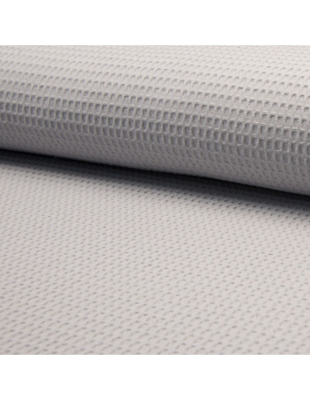 Light gray honeycomb tea towel fabric
