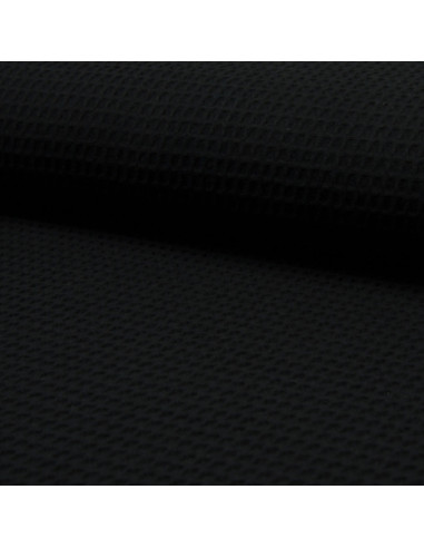 Honeycomb tea towel fabric - Black