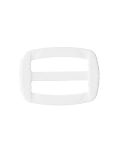 White plastic sliding buckle 25 mm