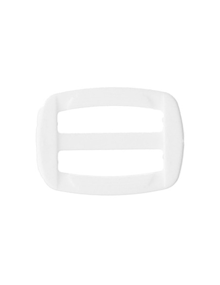 White plastic sliding buckle 25 mm