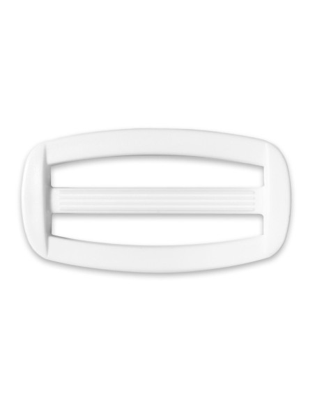 White plastic sliding buckle 40 mm