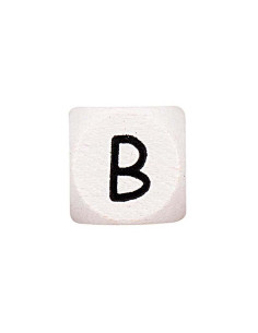 White wooden alphabet letter cube pearl 2