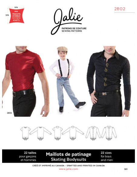Men's and Boys' Dance and Skating Leotard Pattern - Jalie 2802