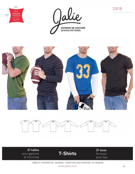 Men's T-shirt Pattern - Jalie 2918