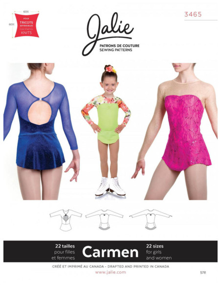 Carmen Skating Dress Pattern - Jalie 3465
