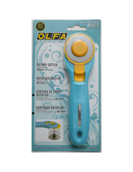 Ergonomic Turquoise Olfa 45mm Rotary Cutter