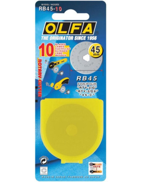 10 replacement blades for Olfa cutter - 45 mm