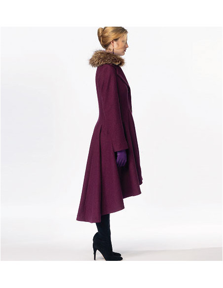Lined coat pattern, belt, collar, and removable hood - McCall's 6800