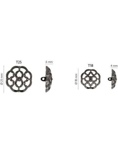 Bouton à queue métal Navi - Canon de fusil