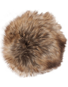 10 cm faux fur pompom - Premium brown
