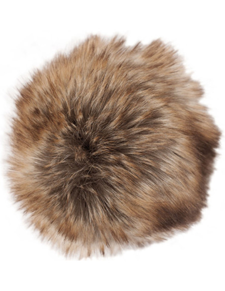 10 cm faux fur pompom - Premium brown