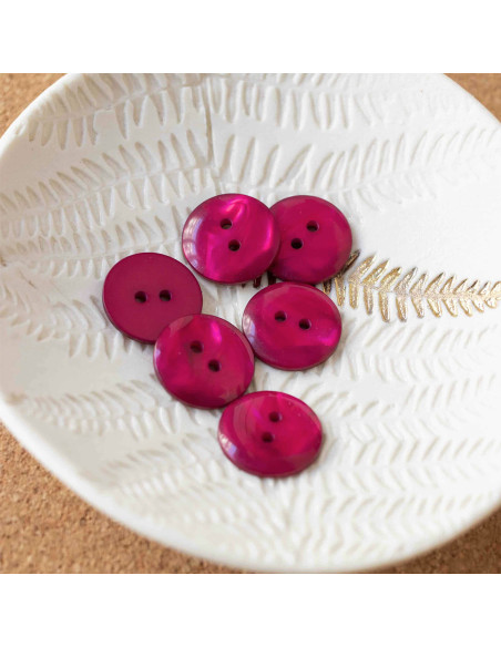 Sparkle Button 2 Holes - Fuchsia