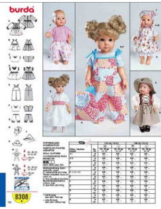 Matching doll clothes pattern - Burda 8308