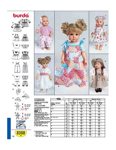 Matching doll clothes pattern - Burda 8308
