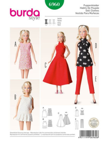 Doll clothes pattern - Burda 6960