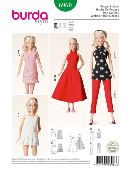 Doll clothes pattern - Burda 6960