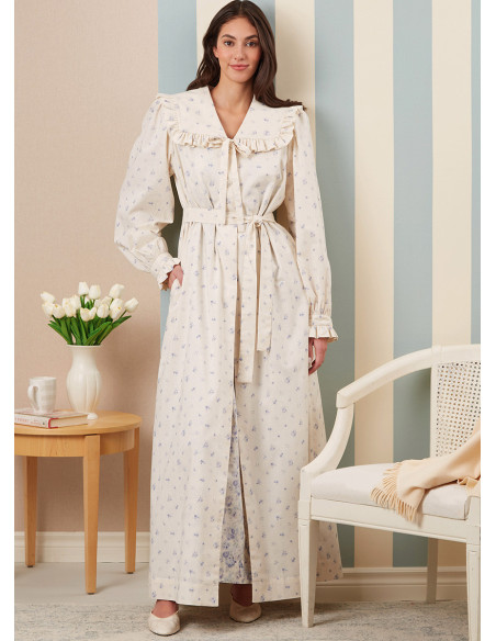 Robe pattern, tie belt, and nightgown - McCall's 8381