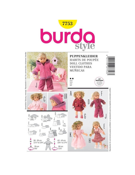 Doll clothes pattern - Burda 7753