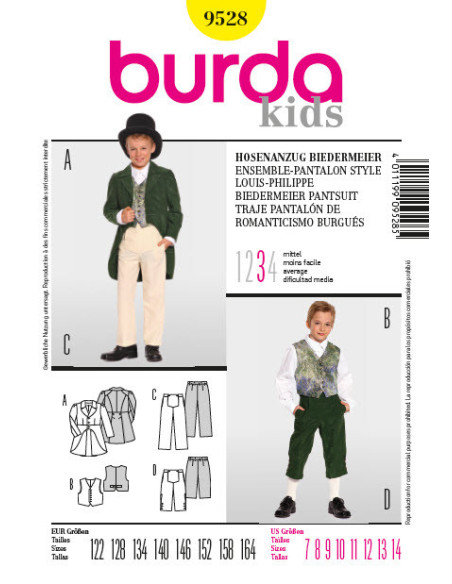Louis Philippe style pantsuit pattern - Burda 9528
