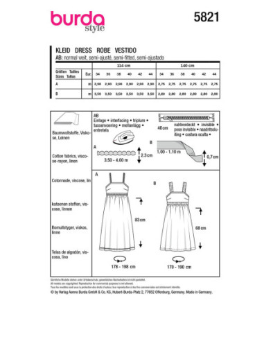 Dress pattern - Burda 5821