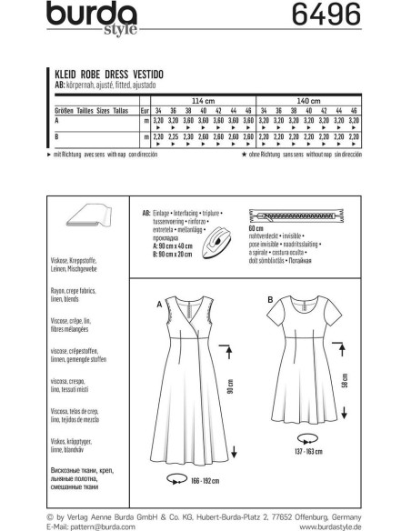 Dress pattern - Burda 6496
