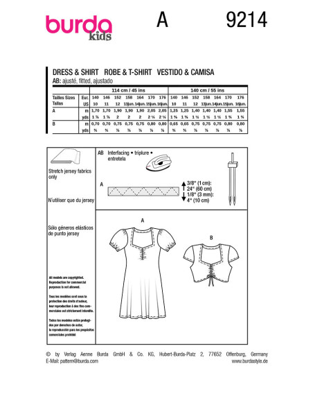 Dress and top pattern - Burda 9214
