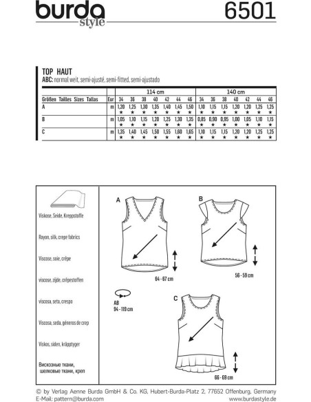 High top pattern - Burda 6501