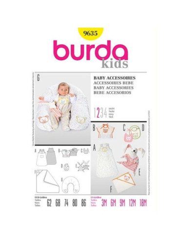 Baby accessories pattern - Burda 9635