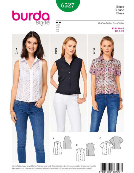 Blouse pattern - Burda 6527
