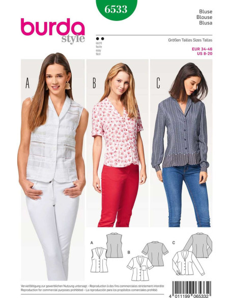 Blouse pattern - Burda 6533