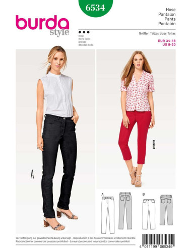 Pants pattern - Burda 6534