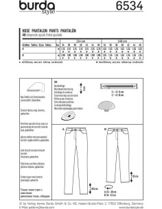 Pants pattern - Burda 6534 2