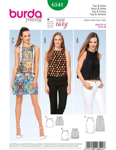 Top and Dress Pattern - Burda 6541