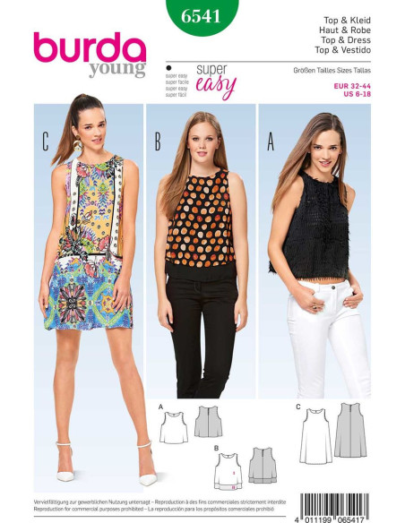 Top and Dress Pattern - Burda 6541