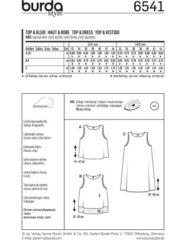Top and Dress Pattern - Burda 6541