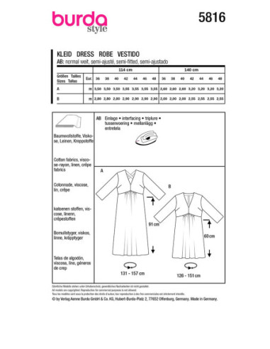 Dress pattern - Burda 5816