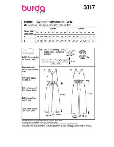 Jumpsuit pattern - Burda 5817