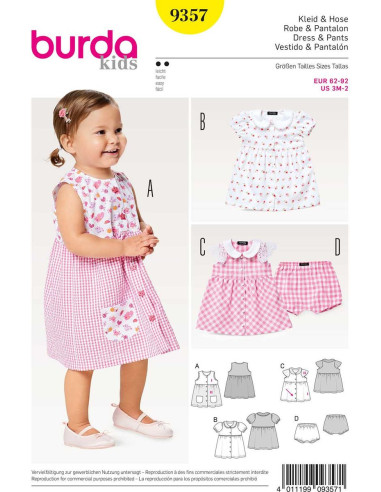 Dress and pants pattern - Burda 9357