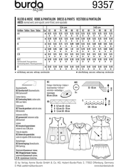 Dress and pants pattern - Burda 9357