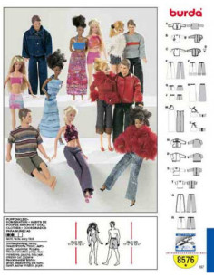 Barbie doll clothes pattern - Burda 8576